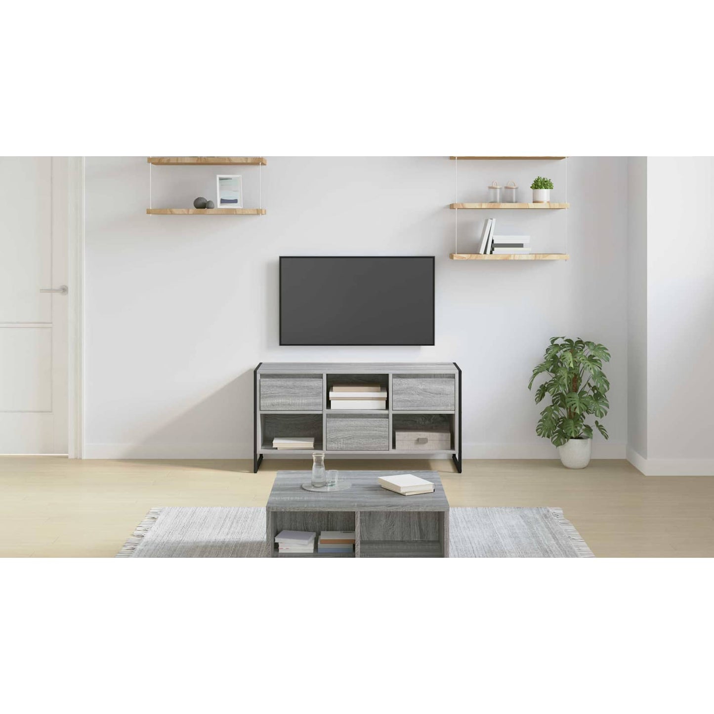 TV Cabinet Grey Sonoma 100 x 36 x 49.5 cm Engineered Wood