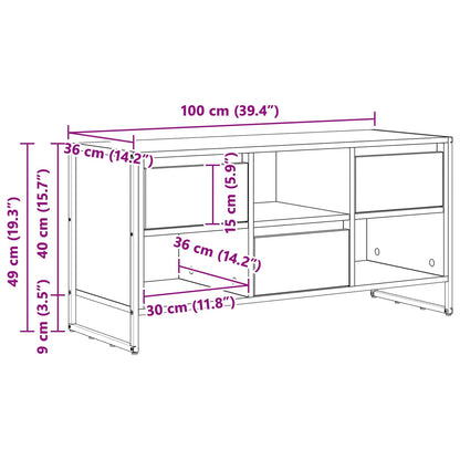 TV Cabinet Grey Sonoma 100 x 36 x 49.5 cm Engineered Wood