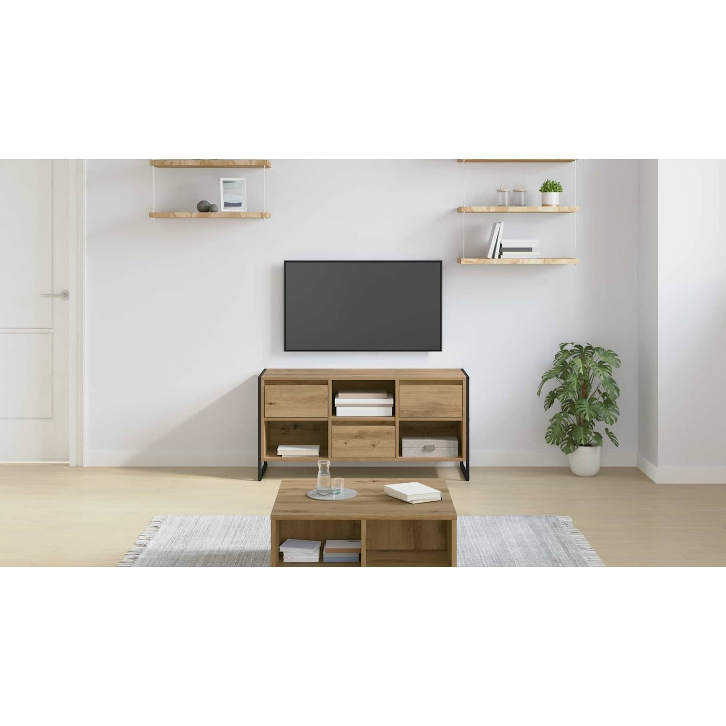 TV Cabinet Artisian Oak 100 x 36 x 49.5 cm Engineered Wood