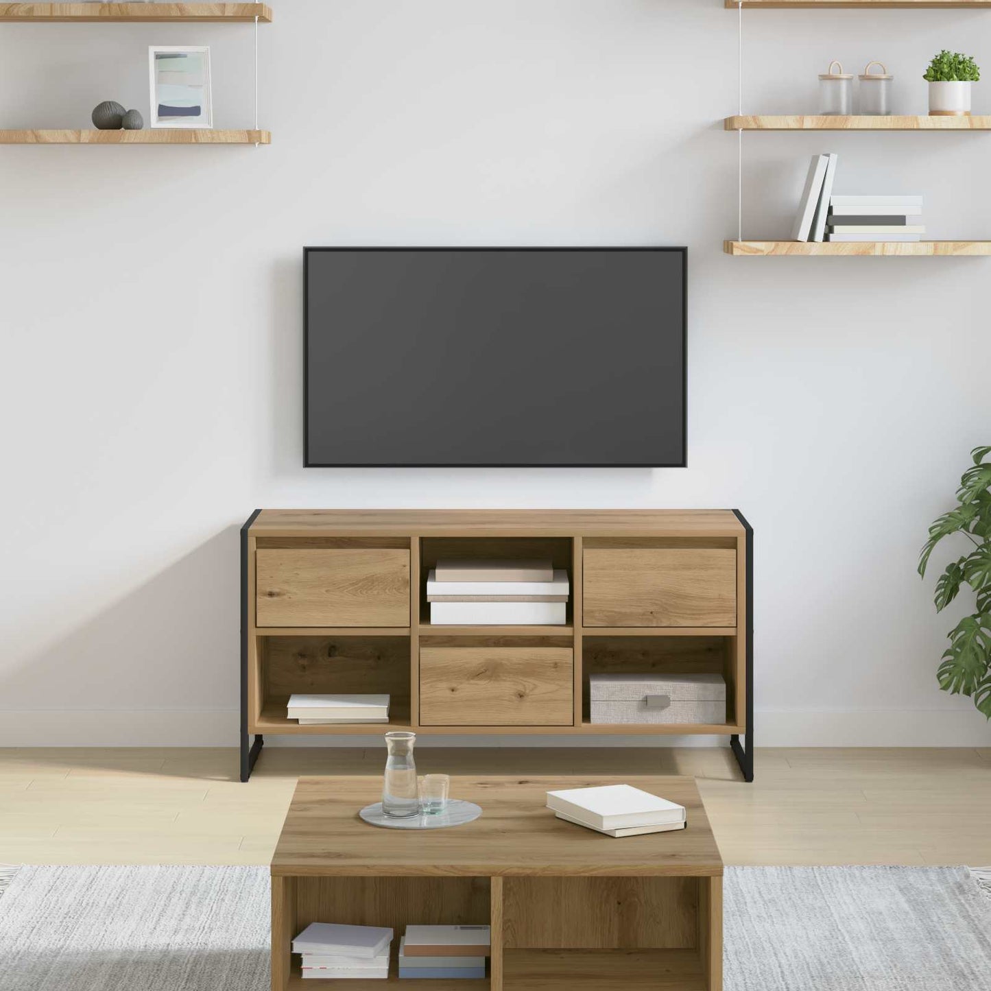 TV Cabinet Artisian Oak 100 x 36 x 49.5 cm Engineered Wood
