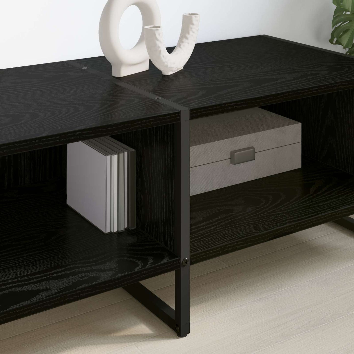 TV Cabinet 170.5 x 36 x 30.5 cm Black Oak Engineered Wood