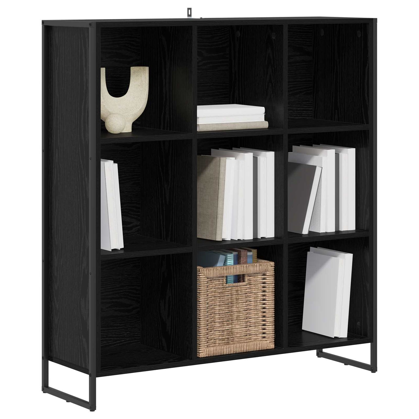 Book Cabinet Black Oak 99.5 x 30 x 108.5 cm Engineered Wood