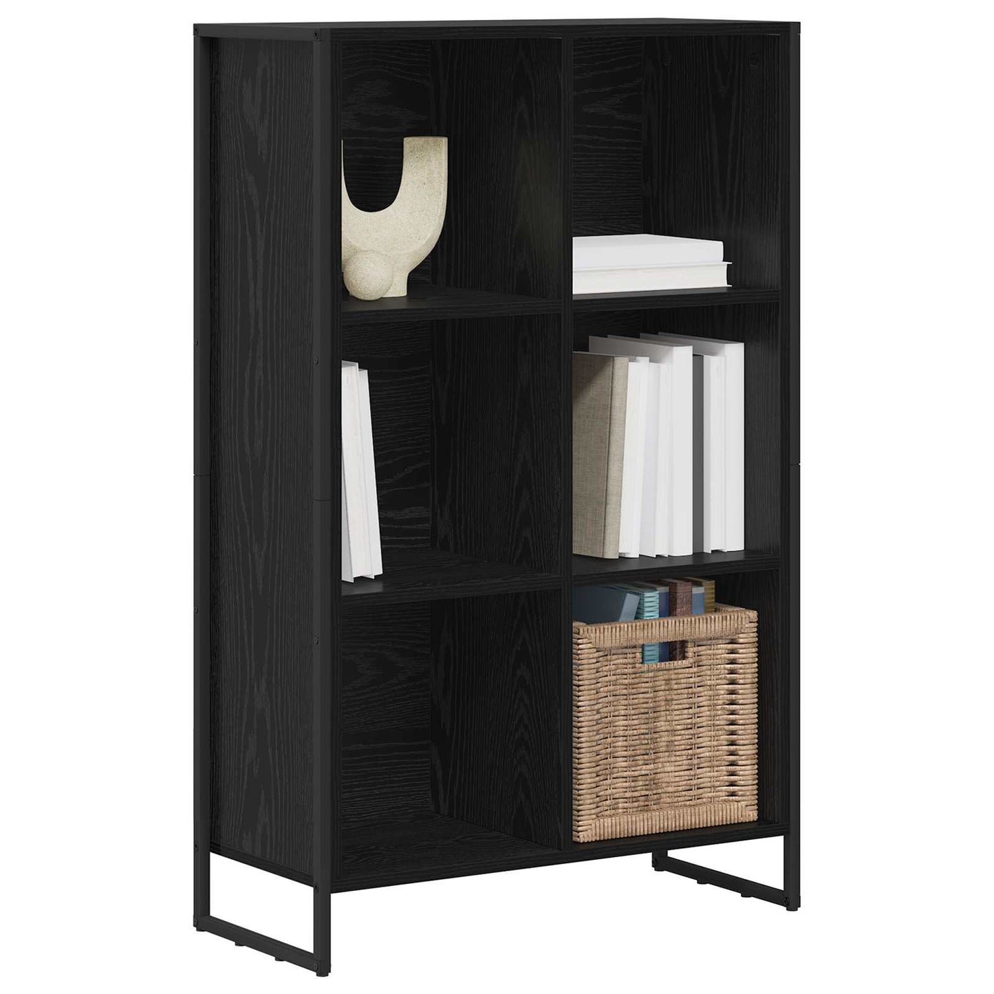 Book Cabinet 99.5 x 30 x 108.5 cm Engineered Wood Black Oak