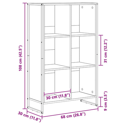 Book Cabinet Smoke Oak 99.5 x 30 x 108.5 cm Engineered Wood