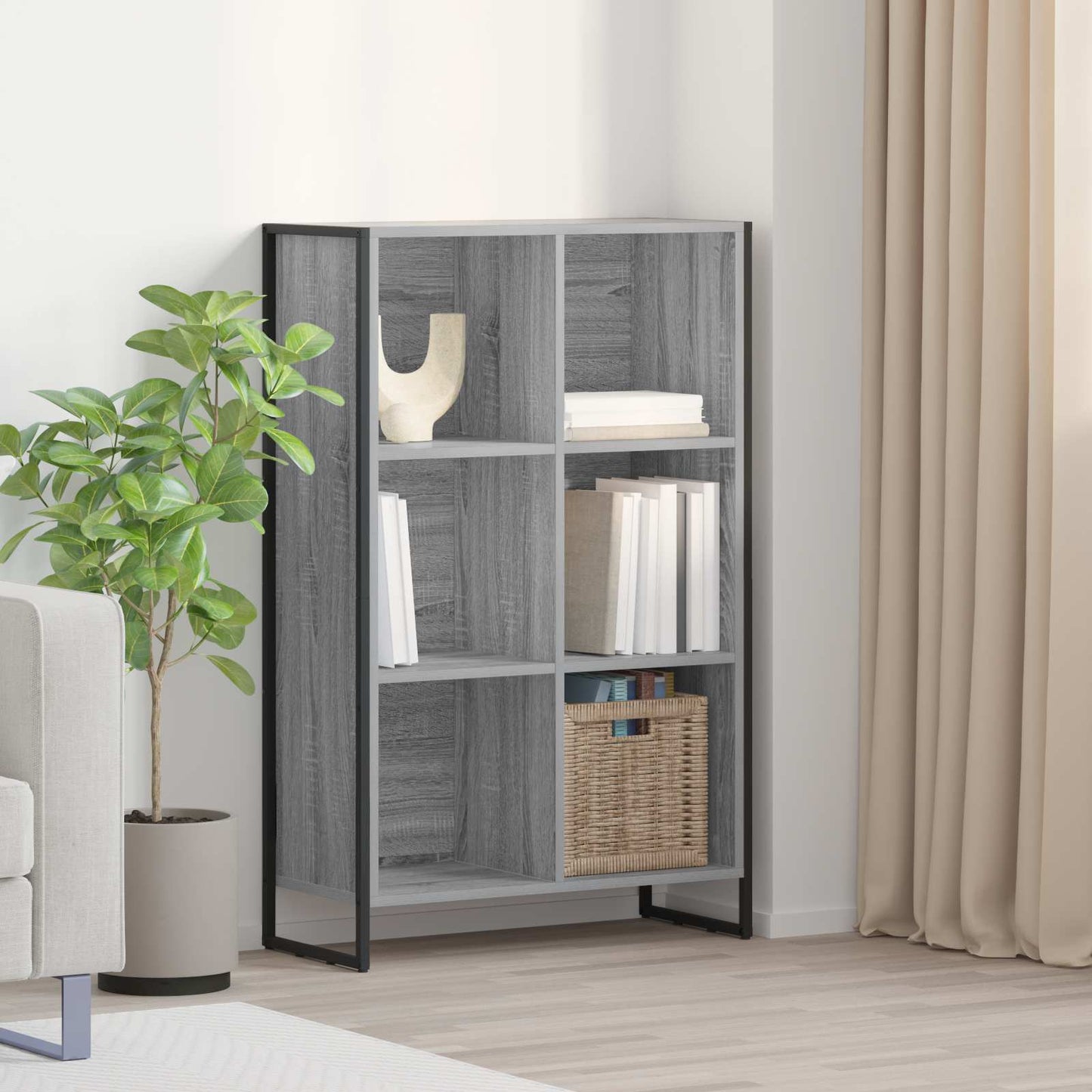 Book Cabinet Grey Sonoma 99.5 x 30 x 108.5 cm Engineered Wood