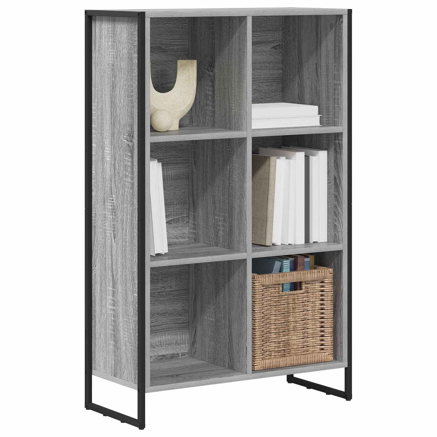 Book Cabinet 99.5 x 30 x 108.5 cm Engineered Wood Grey Sonoma
