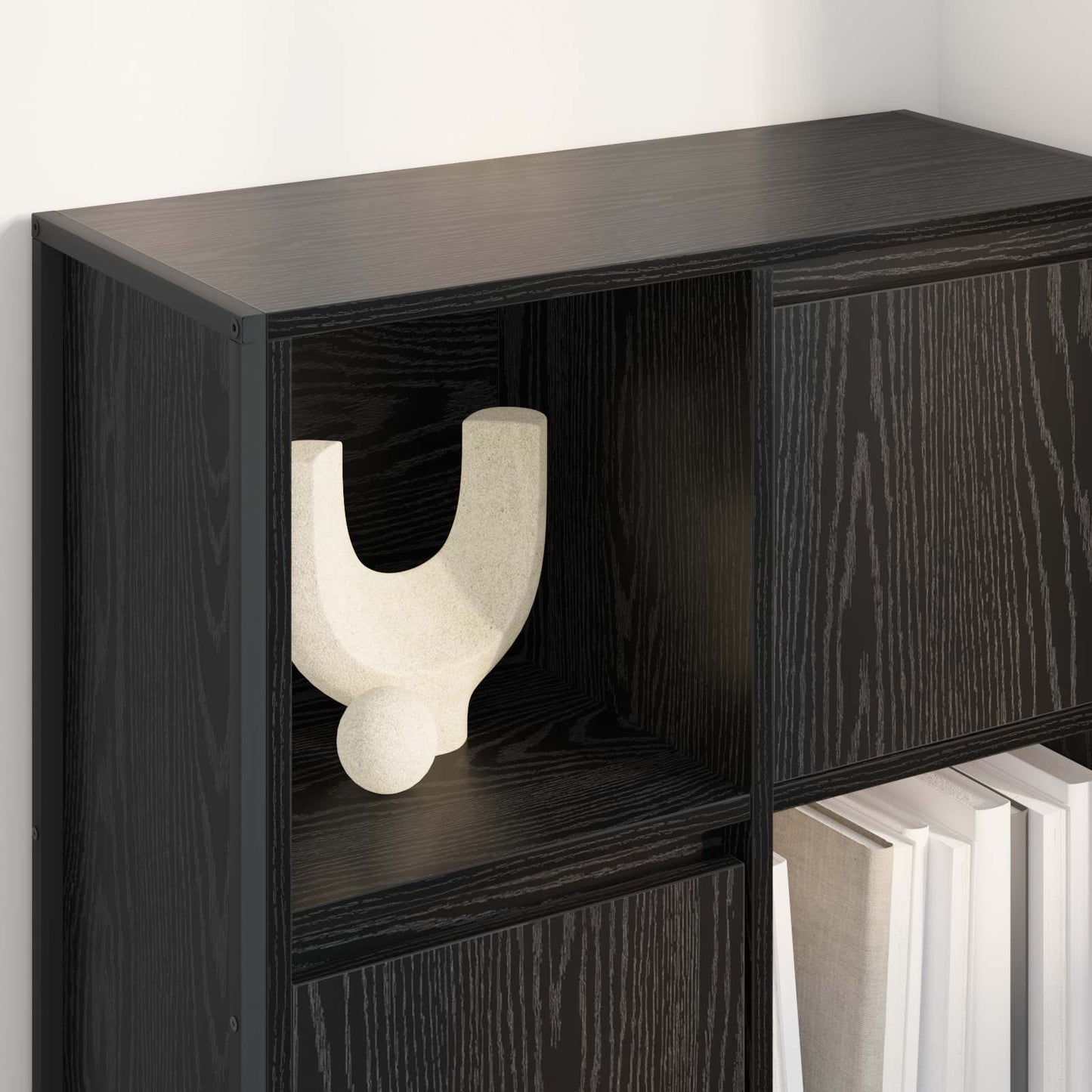 Book Cabinet Black Oak 68 x 30 x 108.5 cm Engineered Wood