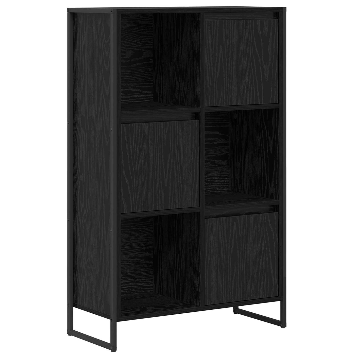 Book Cabinet Black Oak 68 x 30 x 108.5 cm Engineered Wood