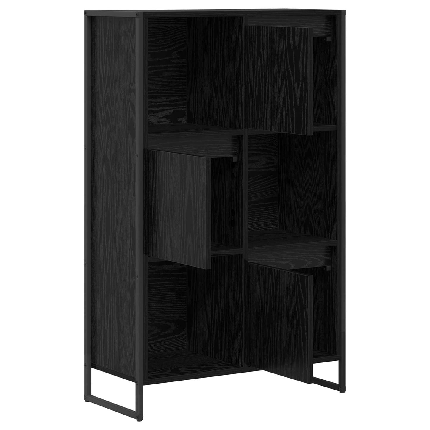 Book Cabinet Black Oak 68 x 30 x 108.5 cm Engineered Wood