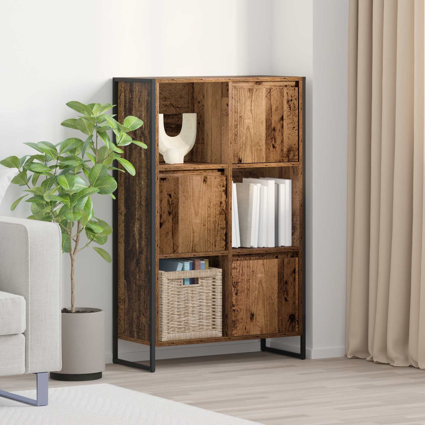 Book Cabinet Old Wood 68 x 30 x 108.5 cm Engineered Wood