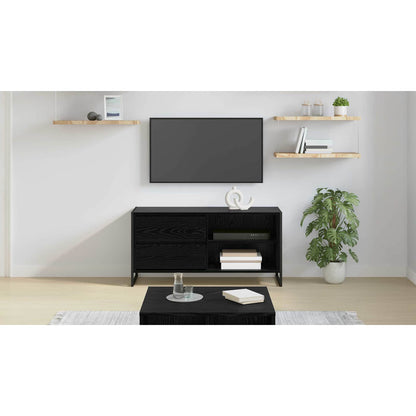 TV Cabinet Black Oak 100 x 36 x 49.5 cm Engineered Wood