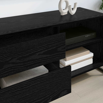 TV Cabinet Black Oak 100 x 36 x 49.5 cm Engineered Wood