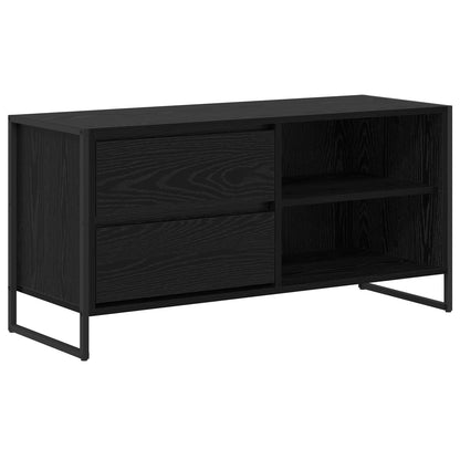 TV Cabinet Black Oak 100 x 36 x 49.5 cm Engineered Wood