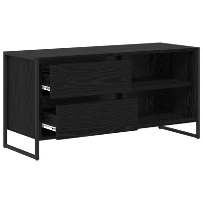 TV Cabinet Black Oak 100 x 36 x 49.5 cm Engineered Wood
