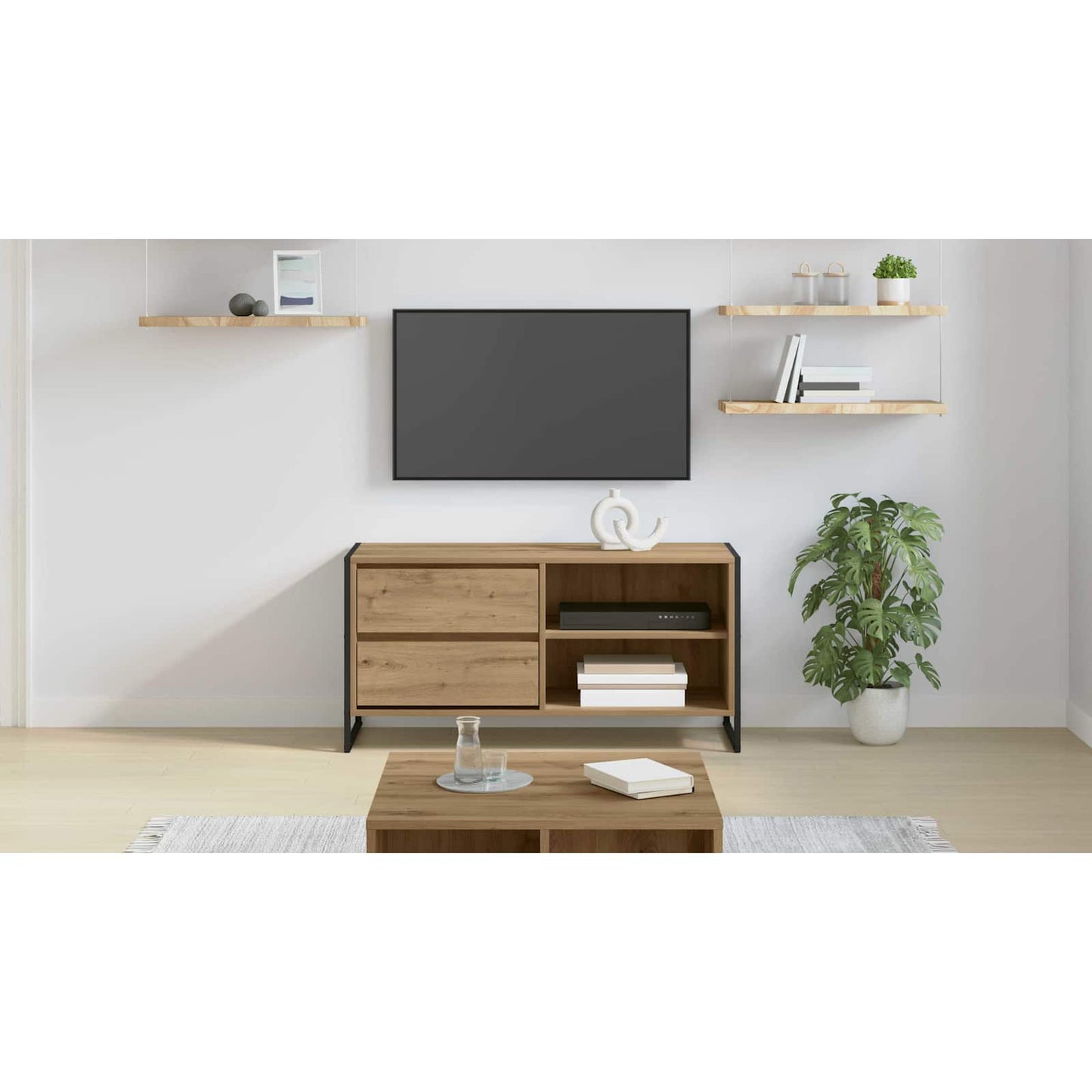 TV Cabinet Artisian Oak 100 x 36 x 49.5 cm Engineered Wood