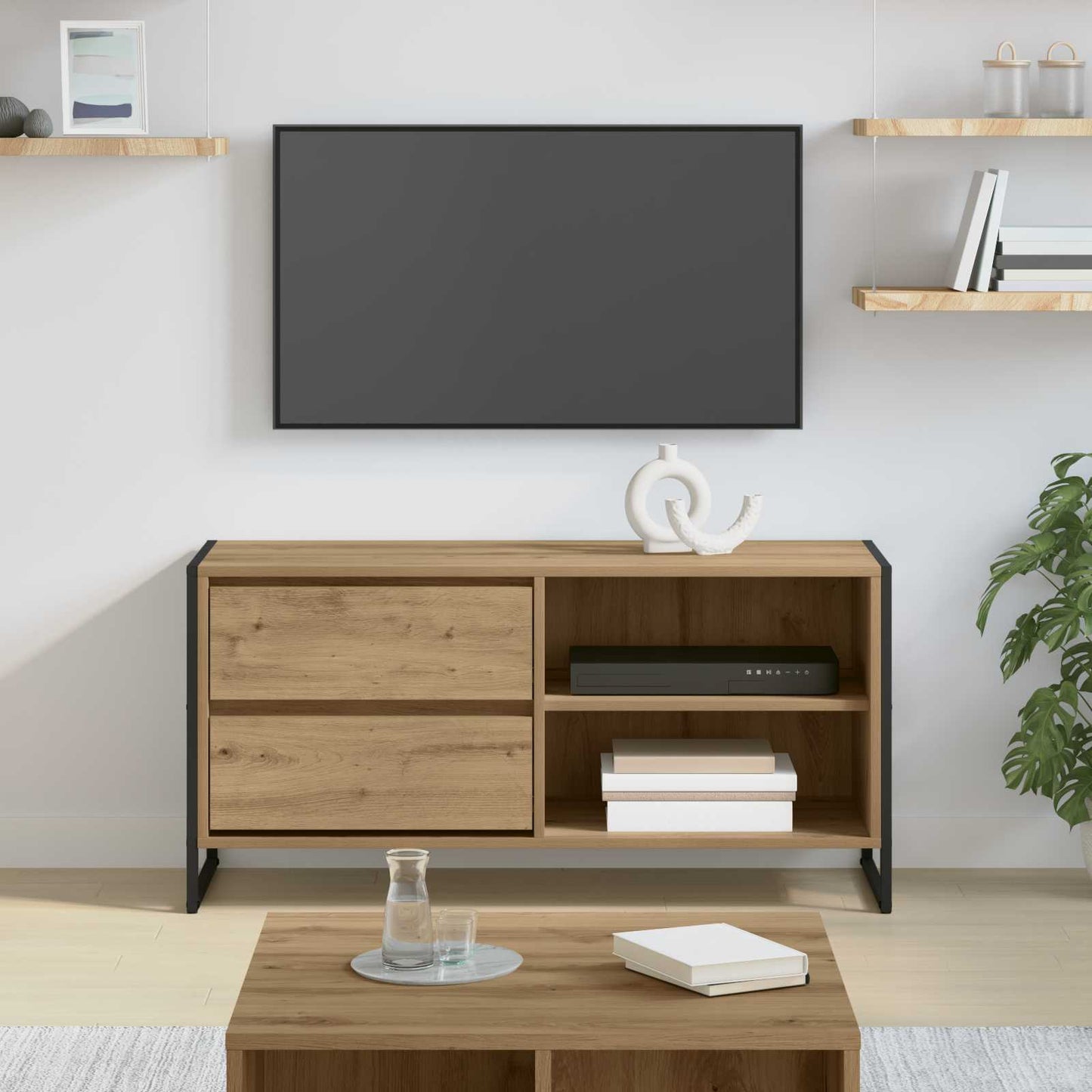 TV Cabinet Artisian Oak 100 x 36 x 49.5 cm Engineered Wood