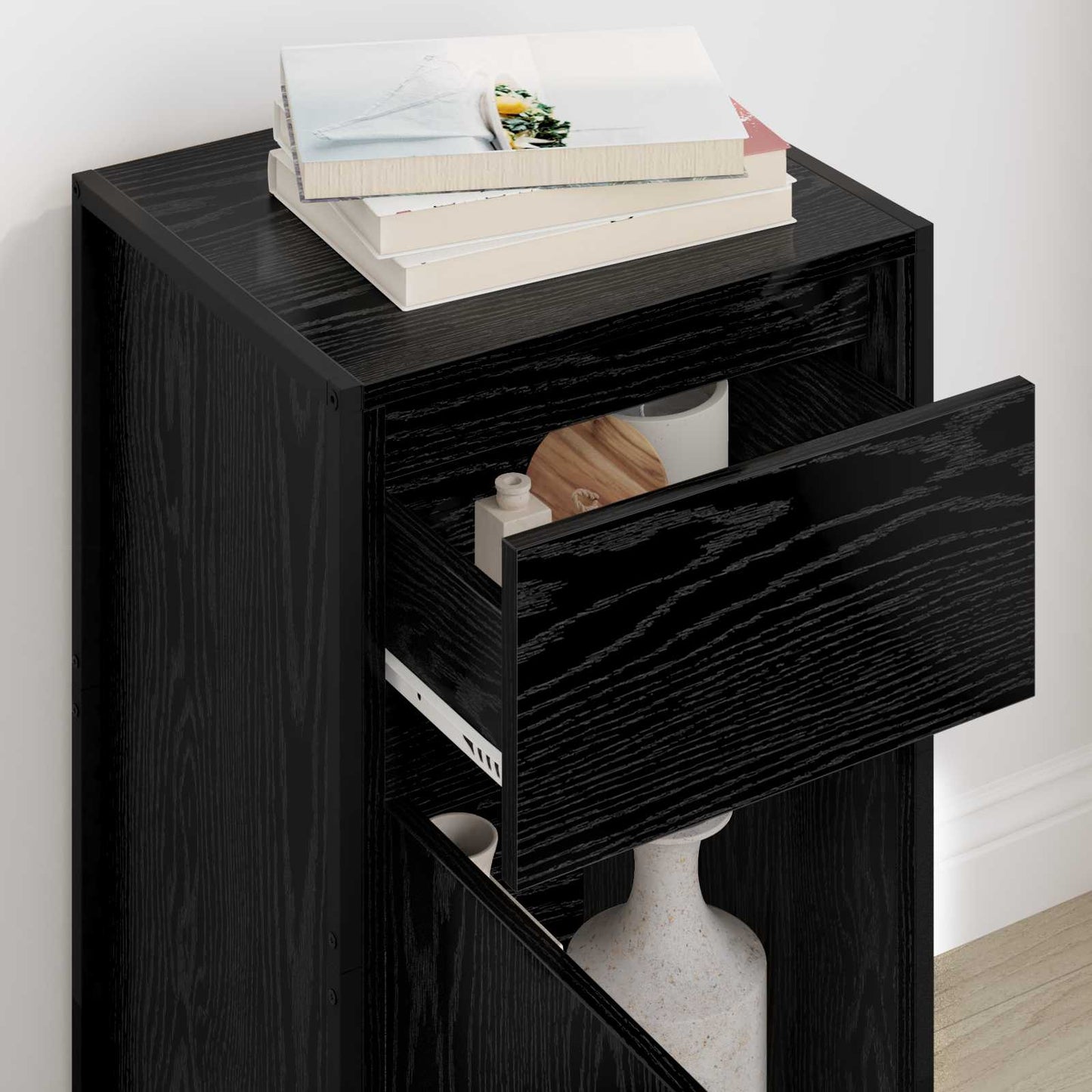 Sideboard Black Oak 43 x 36 x 75.5 cm Engineered Wood