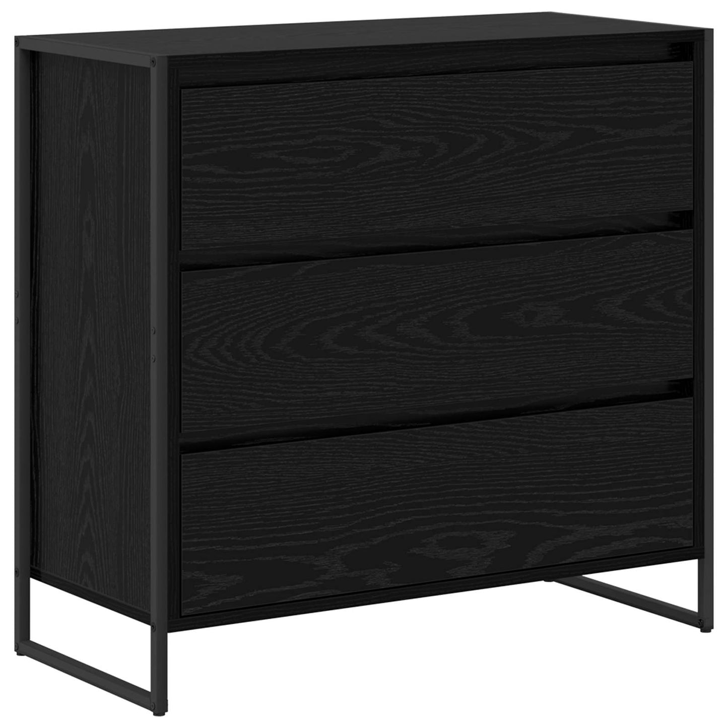 Sideboard Black Oak 79 x 36 x 75.5 cm Engineered Wood