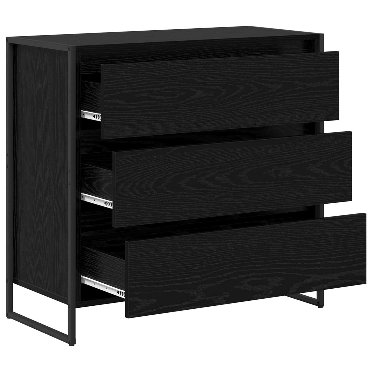 Sideboard Black Oak 79 x 36 x 75.5 cm Engineered Wood