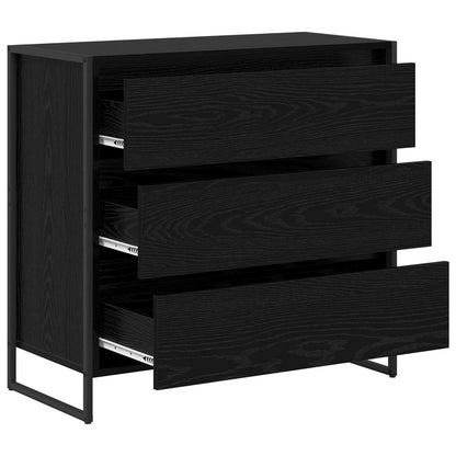 Sideboard Black Oak 79 x 36 x 75.5 cm Engineered Wood