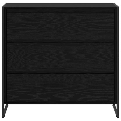 Sideboard Black Oak 79 x 36 x 75.5 cm Engineered Wood