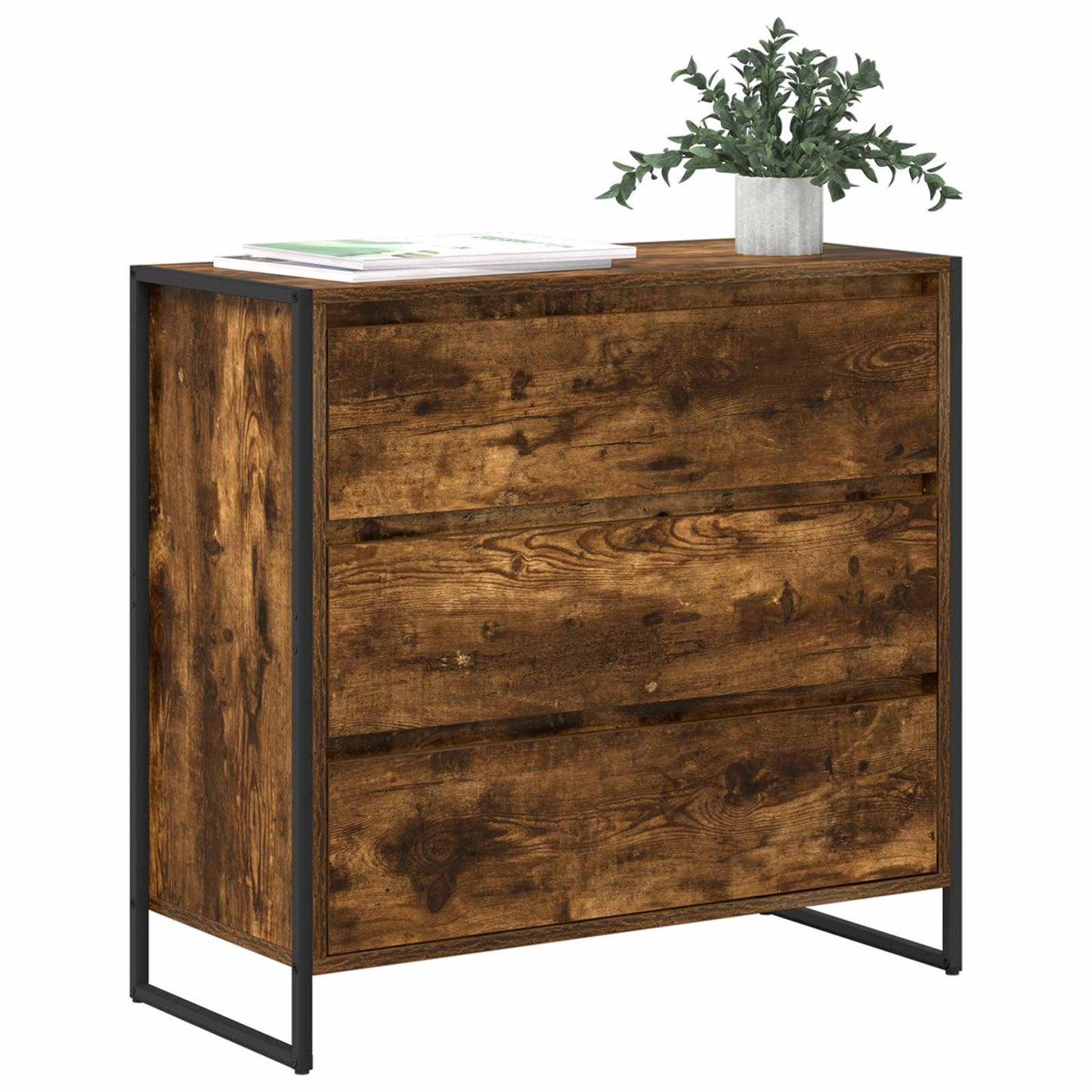 Sideboard Smoke Oak 79 x 36 x 75.5 cm Engineered Wood
