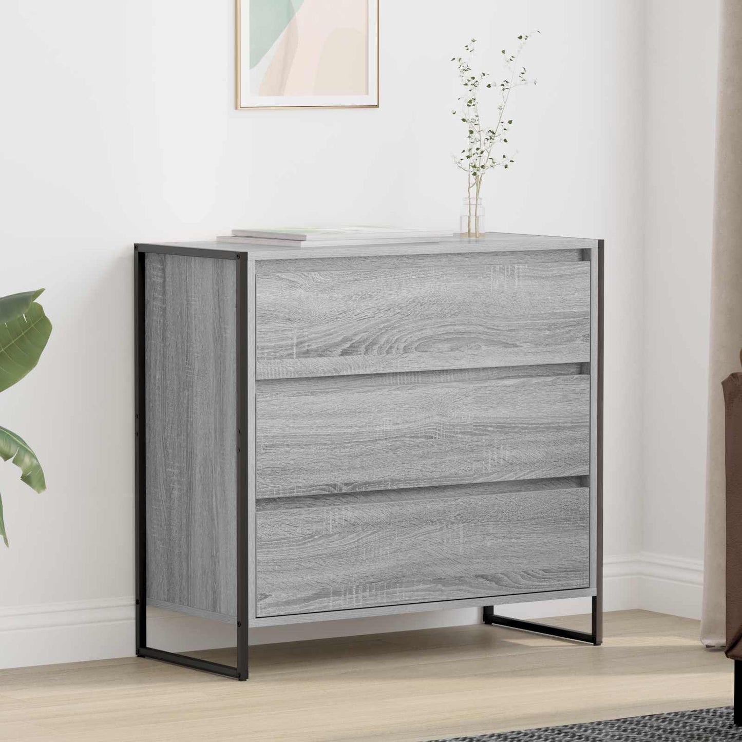 Sideboard Grey Sonoma 79 x 36 x 75.5 cm Engineered Wood