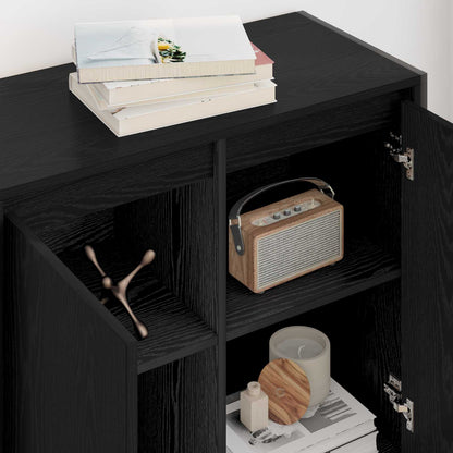Side Cabinet Black Oak 79 x 36 x 75 cm Engineered Wood
