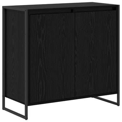 Side Cabinet Black Oak 79 x 36 x 75 cm Engineered Wood