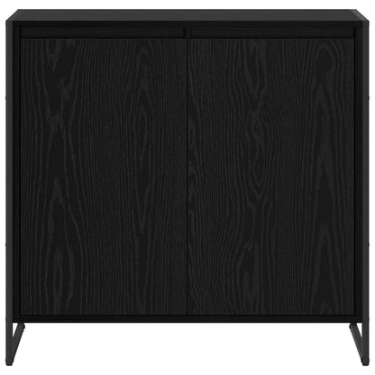 Side Cabinet Black Oak 79 x 36 x 75 cm Engineered Wood