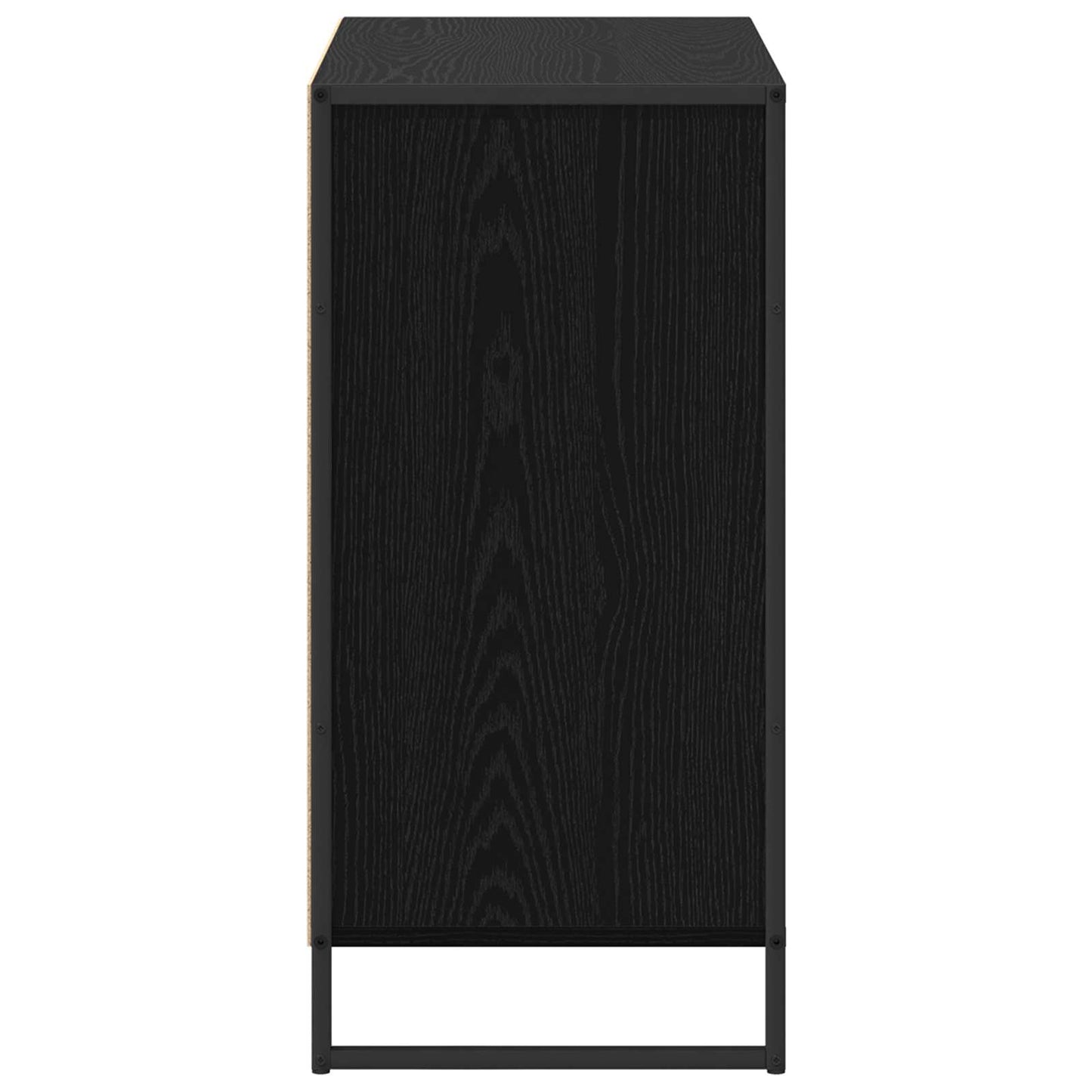 Side Cabinet Black Oak 79 x 36 x 75 cm Engineered Wood