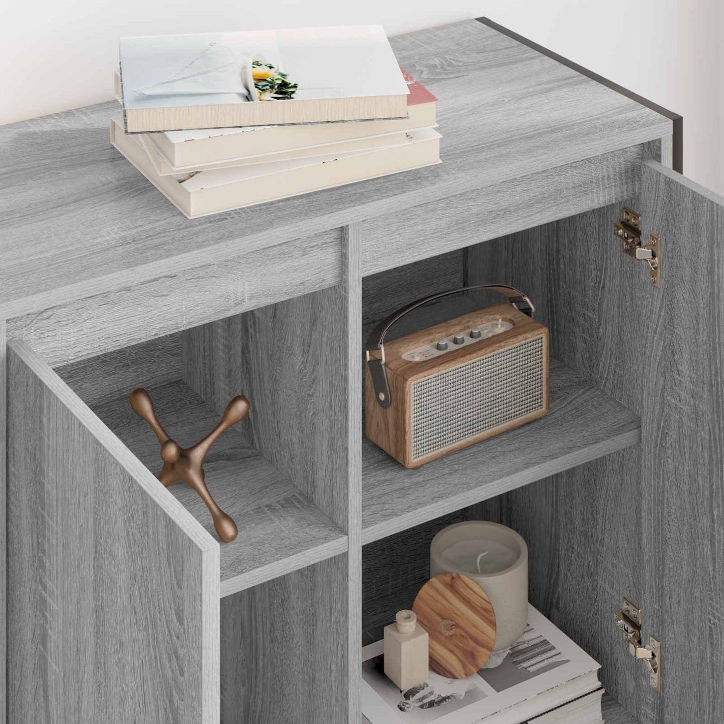 Side Cabinet Grey Sonoma 79 x 36 x 75 cm Engineered Wood