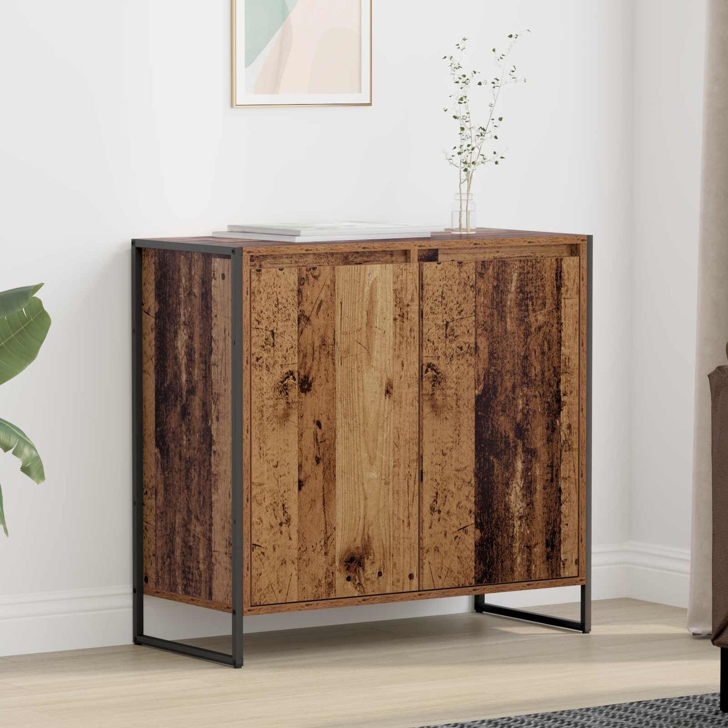 Side Cabinet Old Wood 79 x 36 x 75 cm Engineered Wood