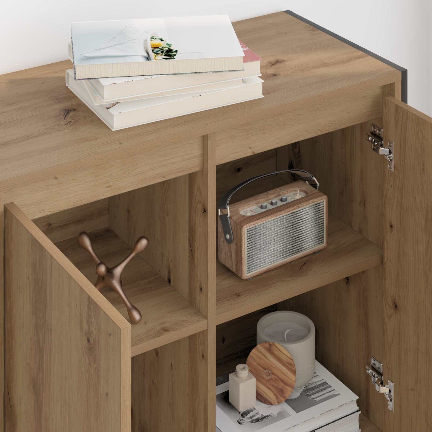 Side Cabinet Artisian Oak 79 x 36 x 75 cm Engineered Wood