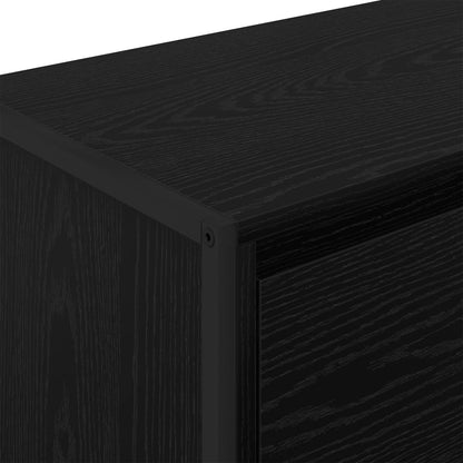 Side Cabinet Black Oak 96.5 x 30 x 75 cm Engineered Wood