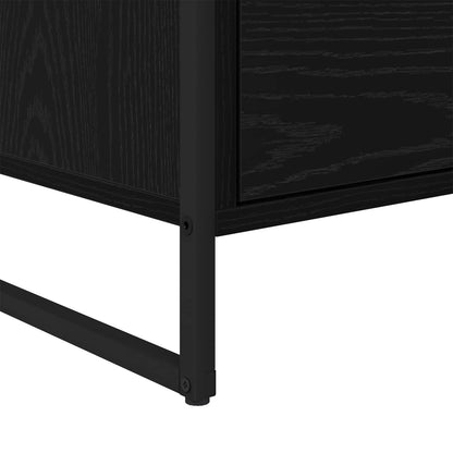 Side Cabinet Black Oak 96.5 x 30 x 75 cm Engineered Wood
