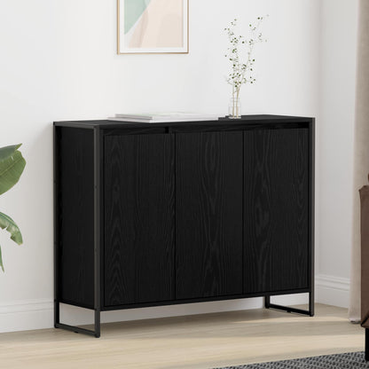 Side Cabinet Black Oak 96.5 x 30 x 75 cm Engineered Wood