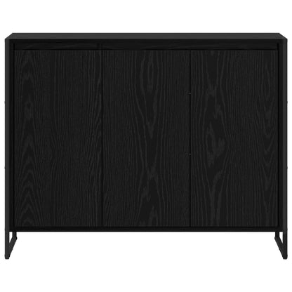 Side Cabinet Black Oak 96.5 x 30 x 75 cm Engineered Wood