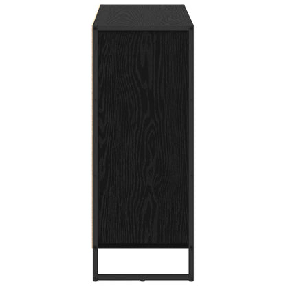 Side Cabinet Black Oak 96.5 x 30 x 75 cm Engineered Wood
