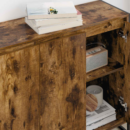Side Cabinet Smoke Oak 96.5 x 30 x 75 cm Engineered Wood