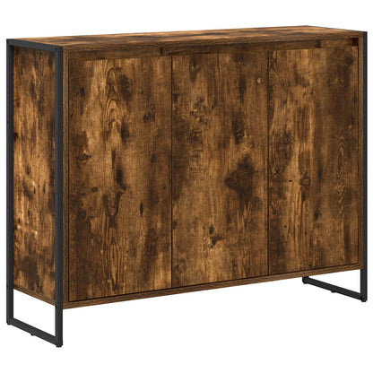 Side Cabinet Smoke Oak 96.5 x 30 x 75 cm Engineered Wood