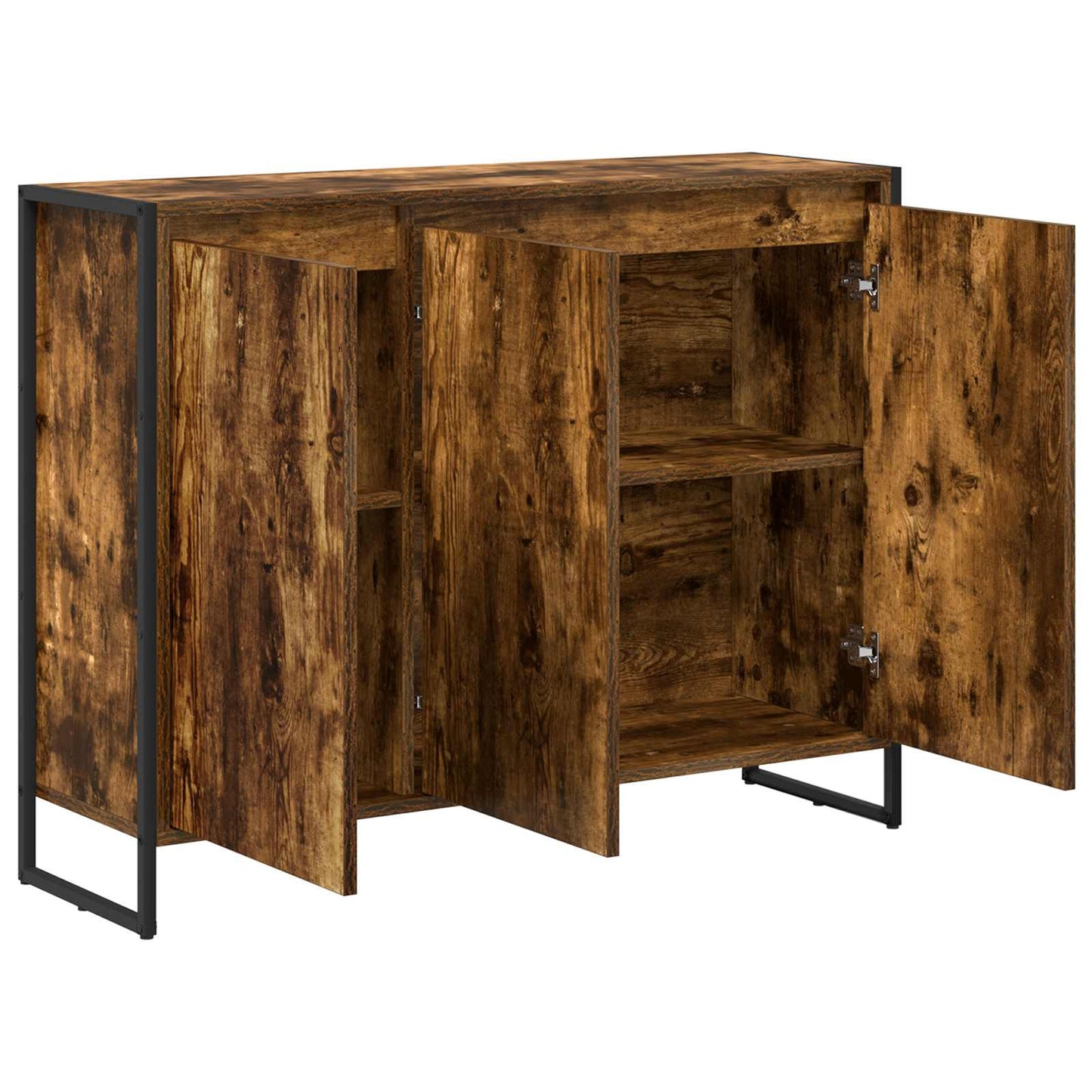 Side Cabinet Smoke Oak 96.5 x 30 x 75 cm Engineered Wood