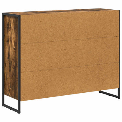 Side Cabinet Smoke Oak 96.5 x 30 x 75 cm Engineered Wood
