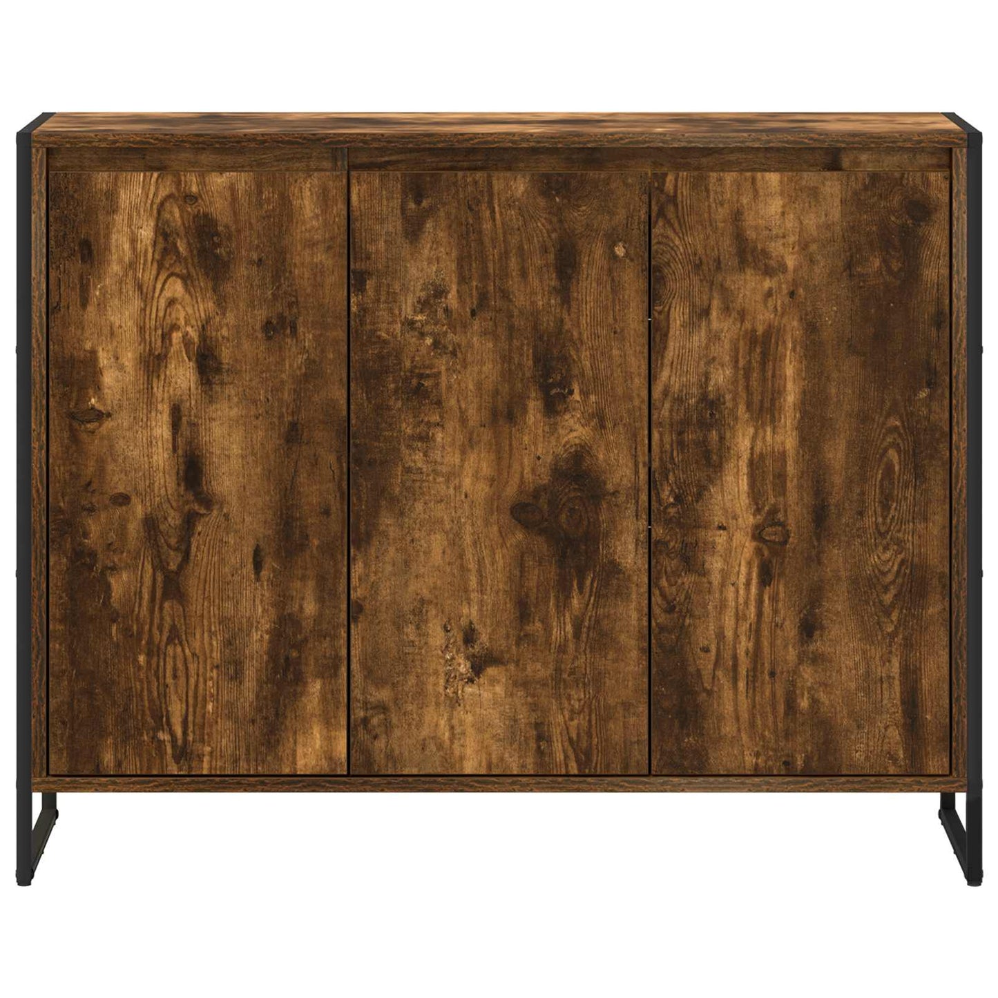 Side Cabinet Smoke Oak 96.5 x 30 x 75 cm Engineered Wood