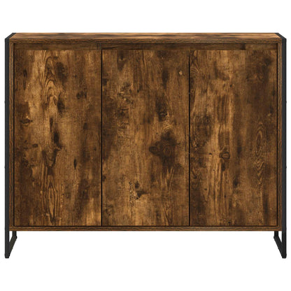 Side Cabinet Smoke Oak 96.5 x 30 x 75 cm Engineered Wood