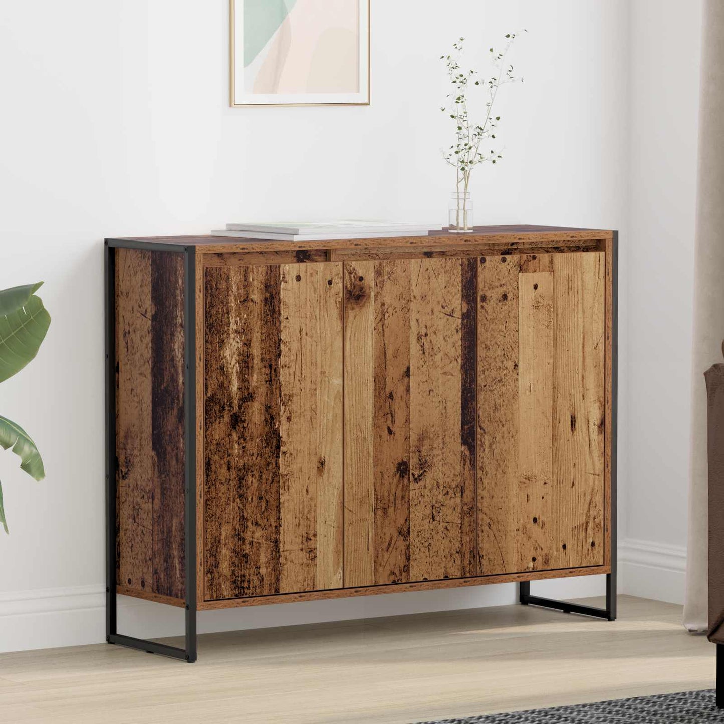 Side Cabinet Old Wood 96.5 x 30 x 75 cm Engineered Wood