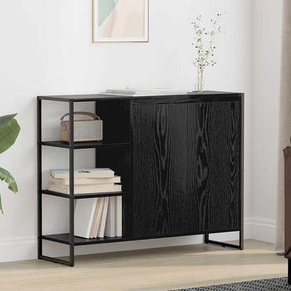 Side Cabinet Black Oak 96.5 x 30 x 75 cm Engineered Wood