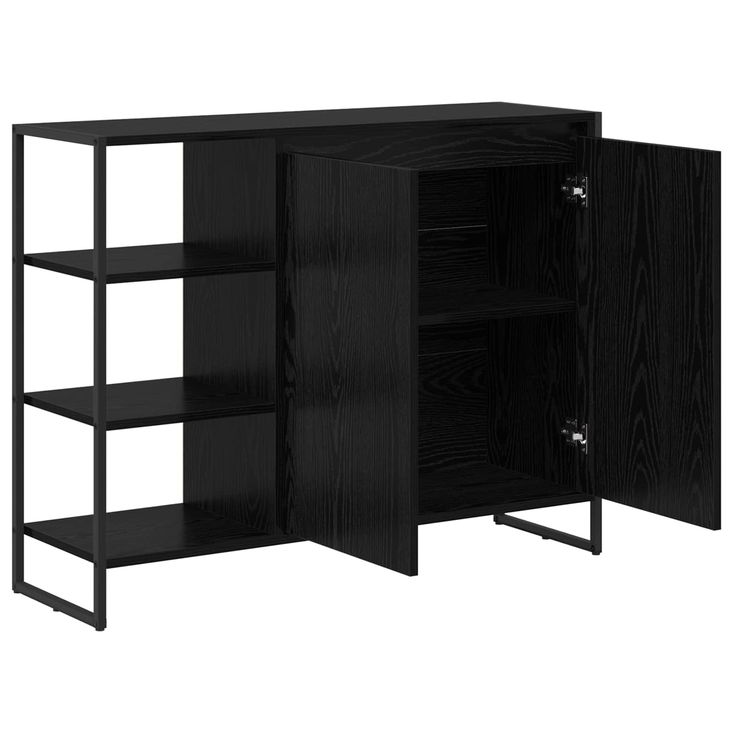 Side Cabinet Black Oak 96.5 x 30 x 75 cm Engineered Wood