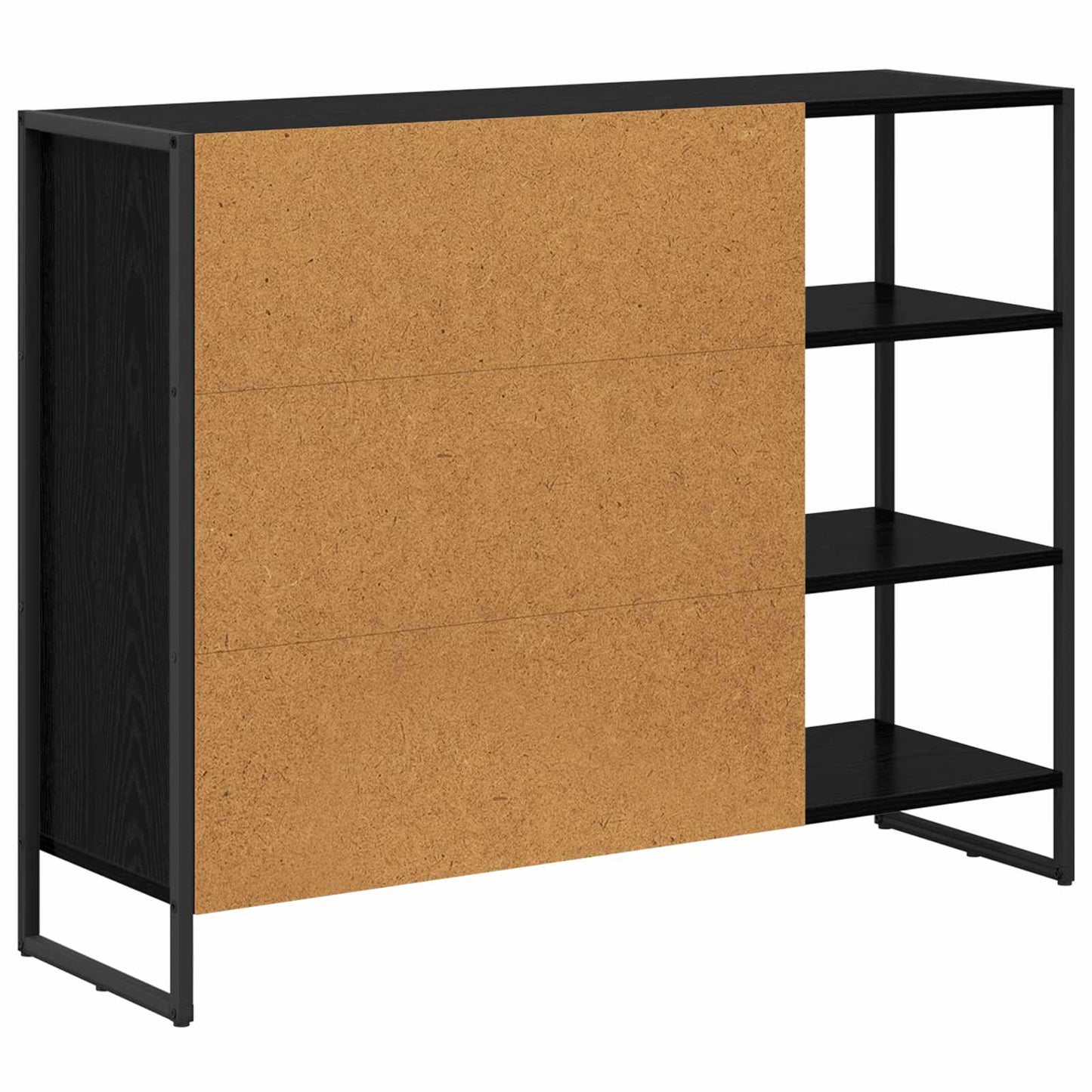 Side Cabinet Black Oak 96.5 x 30 x 75 cm Engineered Wood