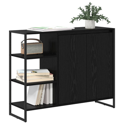 Side Cabinet Black Oak 96.5 x 30 x 75 cm Engineered Wood